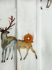 White Deer Print Men's Christmas Shirt with Matching Handkerchief
