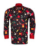 Black Festive Christmas Print Shirt