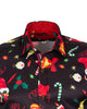 Black Festive Christmas Print Shirt