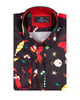 Black Festive Christmas Print Shirt