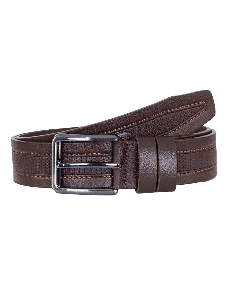 Classic Brown Leather Belt B53-Makrom