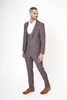 Classic Brown Three Piece Check Suit-Makrom
