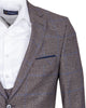 Classic Brown Three Piece Check Suit-Makrom