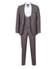 Classic Brown Three Piece Check Suit-Makrom