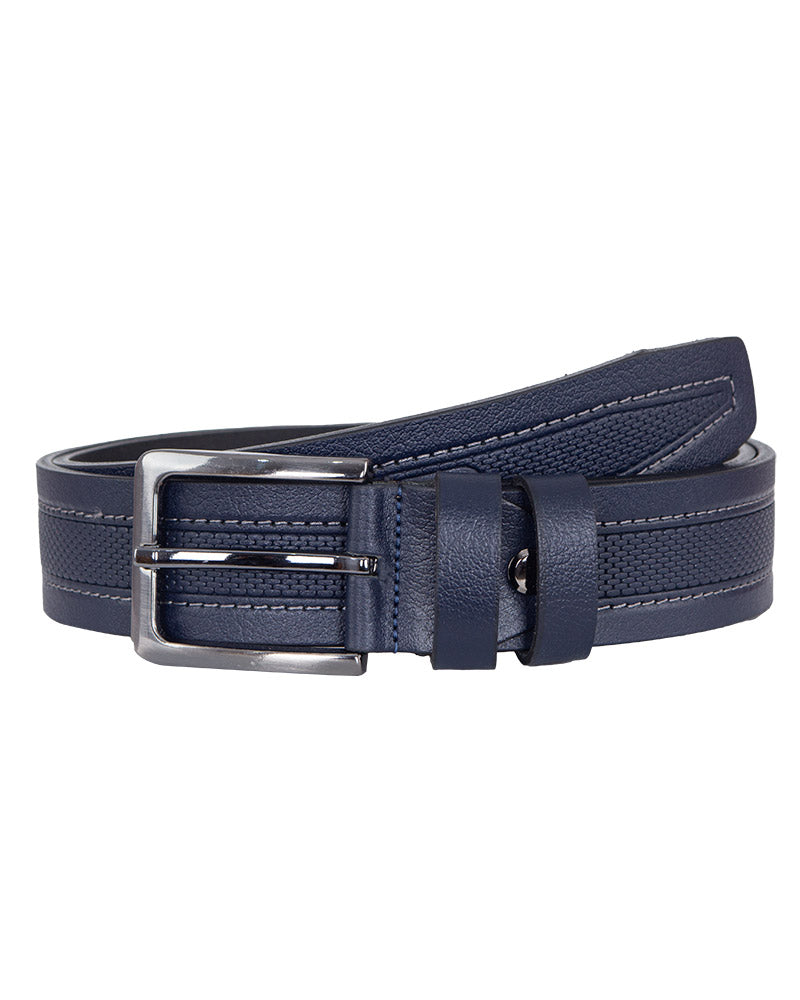 Classic Dark Blue Leather Belt B53-Makrom