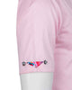 Classic Pink Short Sleeve Shirt with Colourful Paisley Insert Shirt-Makrom