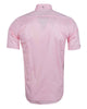 Classic Pink Short Sleeve Shirt with Colourful Paisley Insert Shirt-Makrom