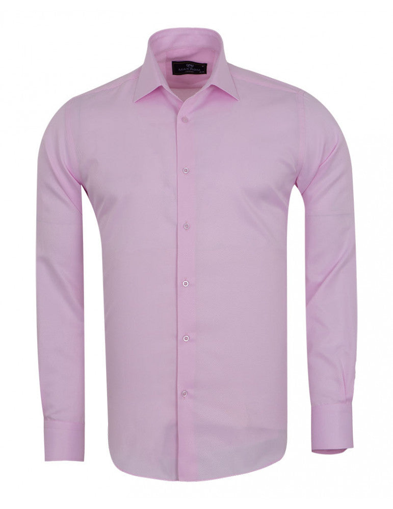 Pink Twill Classic Single Cuff Shirt