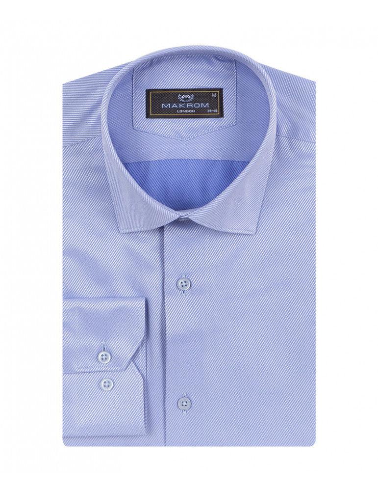 Blue Twill Classic Single Cuff Shirt