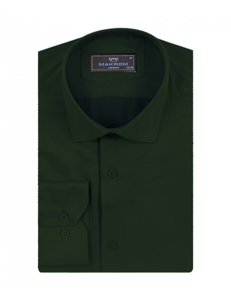 Green Flora Twill Classic Single Cuff Shirt