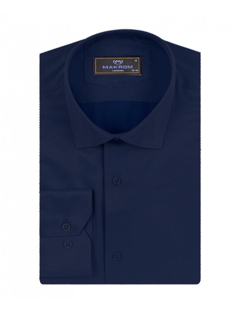 Navy Twill Classic Single Cuff Shirt