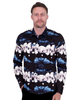 Cloud Print Men's Shirt with Matching Handkerchief-Makrom