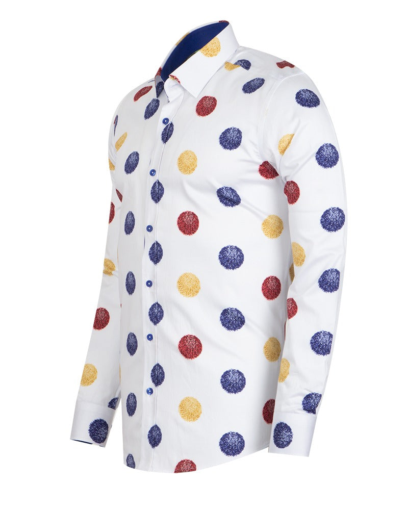 Colourful Balls Print Shirt with Matching Handkerchief-Makrom