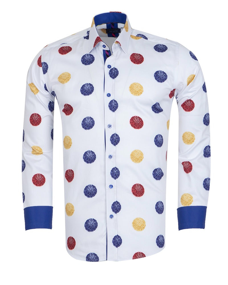 Colourful Balls Print Shirt with Matching Handkerchief-Makrom