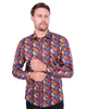 Colourful Bubbles Print Men's Shirt with Matching Handkerchief-Makrom