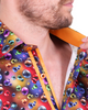 Colourful Bubbles Print Men's Shirt with Matching Handkerchief-Makrom