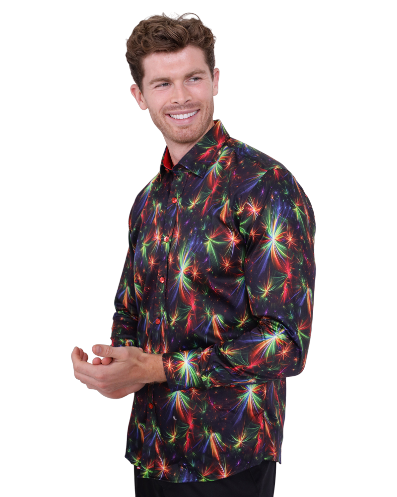 Colourful Christmas Firework Print with Matching Handkerchief-Makrom