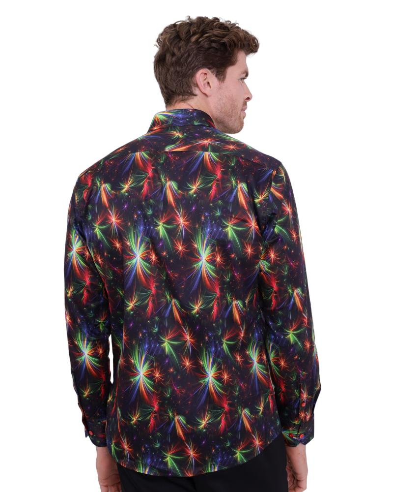 Colourful Christmas Firework Print with Matching Handkerchief-Makrom