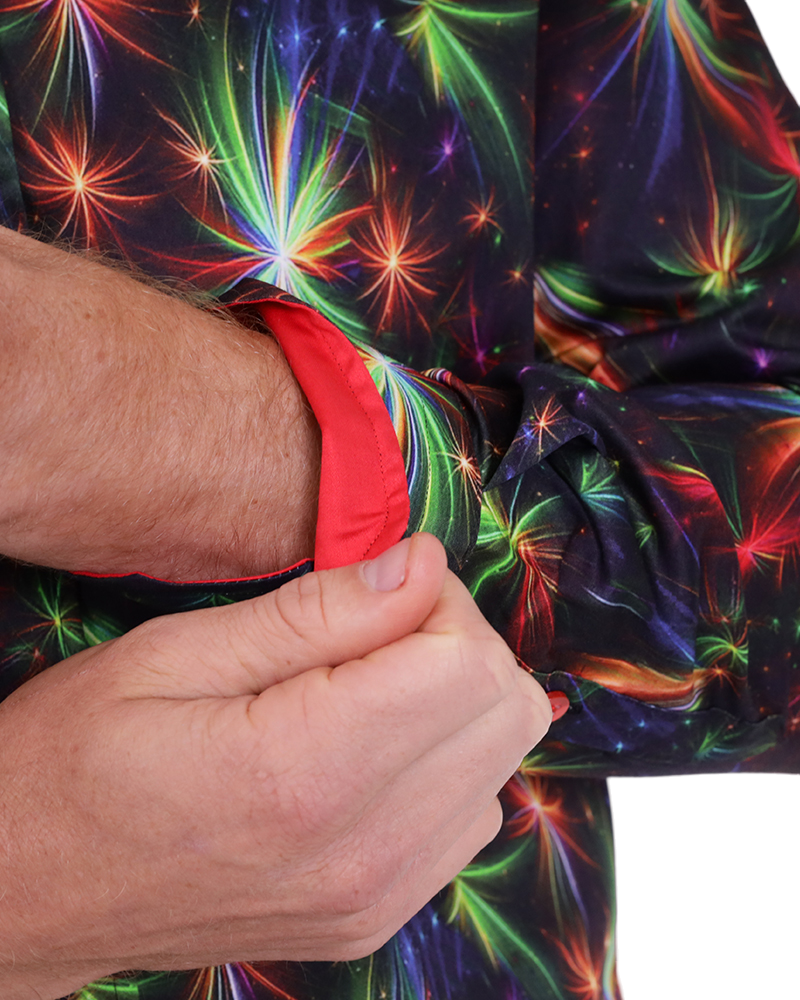 Colourful Christmas Firework Print with Matching Handkerchief-Makrom
