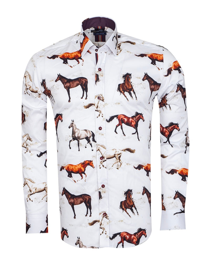 Colourful Horses Print with Matching Handkerchief-Makrom