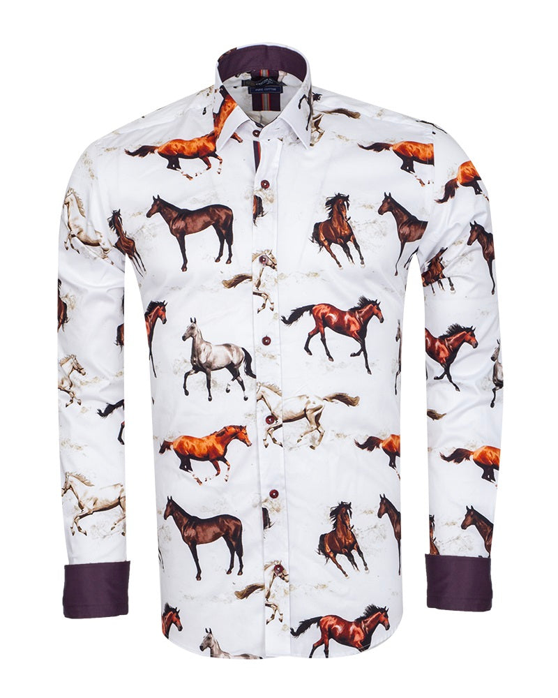 Colourful Horses Print with Matching Handkerchief-Makrom