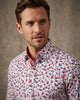 Colourful Leaf Print Shirt with Matching Handkerchief