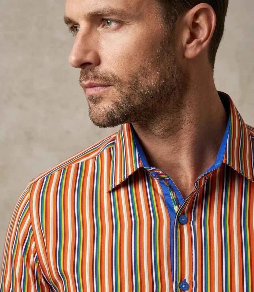Colourful Pinstriped Print Shirt
