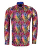 Colourful Print Men's Shirt with Matching Handkerchief-Makrom