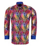 Colourful Print Men's Shirt with Matching Handkerchief-Makrom