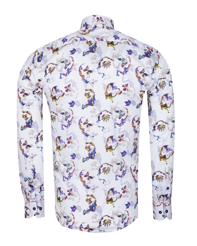 Colourful Silhouette Print Shirt with Matching Handkerchief-Makrom