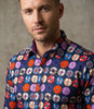 Colourful Vinyl Print Shirt with Matching Handkerchief