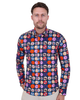 Colourful Vinyl Print Shirt with Matching Handkerchief-Makrom