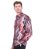 Colourful Wavy Lines Print Shirt with Matching Handkerchief-Makrom