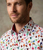 Colourful White Guitar Print with Matching Handkerchief