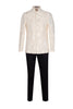 Cream 2 Piece Mandarin Suit-Makrom