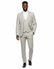 Cream 3 Piece Check Suit-Makrom