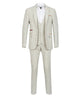 Cream 3 Piece Check Suit-Makrom