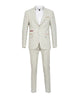Cream 3 Piece Check Suit-Makrom