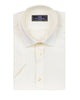 Cream Classic Twill Short Sleeve Shirt-Makrom