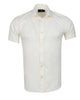 Cream Classic Twill Short Sleeve Shirt-Makrom