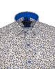 Cream Floral Print Short Sleeve Shirt-Makrom