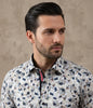 Cream Flower Print with Matching Handkerchief