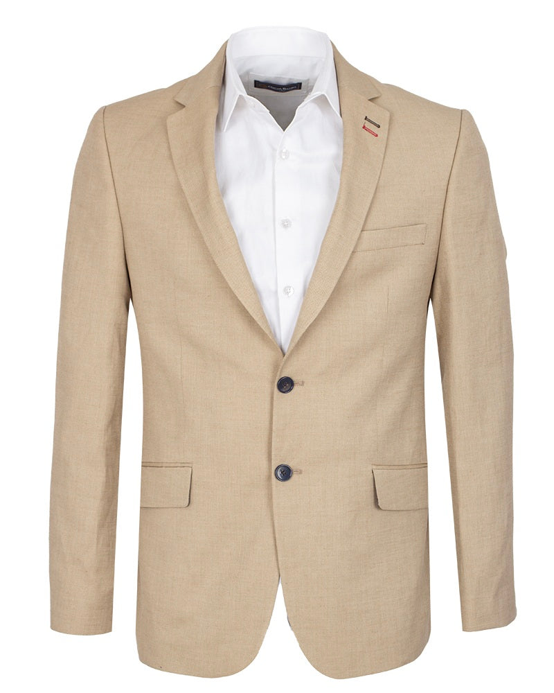 Cream Linen Fashion Blazer-Makrom