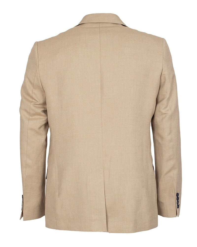 Cream Linen Fashion Blazer-Makrom