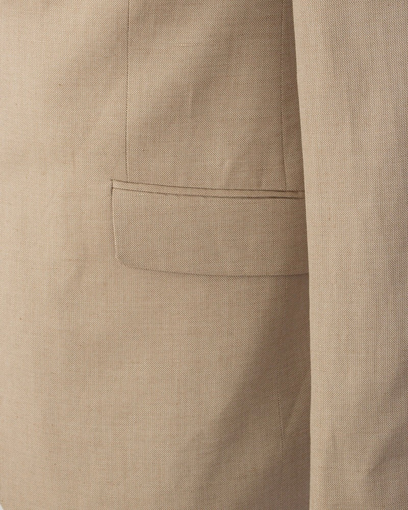 Cream Linen Fashion Blazer-Makrom