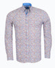 Cream Micro Flower Print Men's Shirt-Makrom