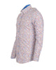 Cream Micro Flower Print Men's Shirt-Makrom