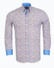 Cream Micro Flower Print Men's Shirt-Makrom