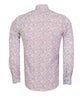 Cream Micro Flower Print Men's Shirt-Makrom