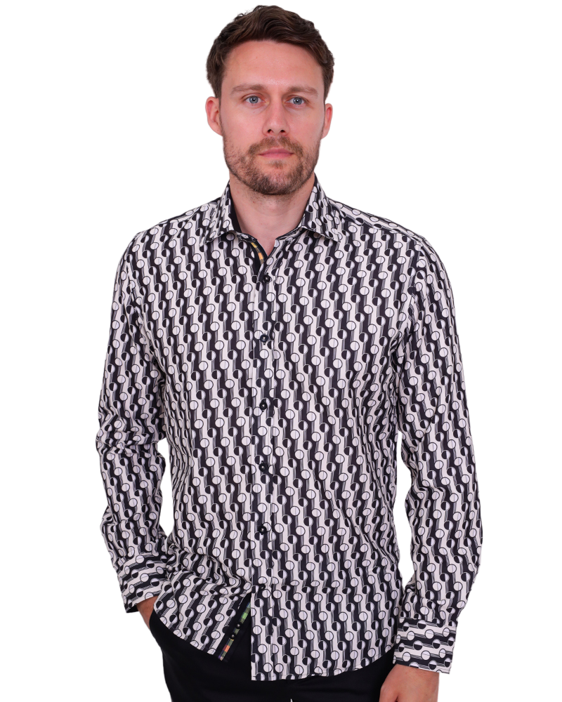 Cream Polka Dot Print Shirt-Makrom